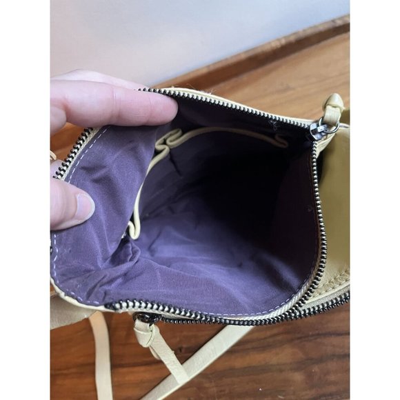 Kooba Y2K Vintage Handcrafted Leather Crossbody Bag Asymmetrical Zipper Yellow - Picture 8 of 14